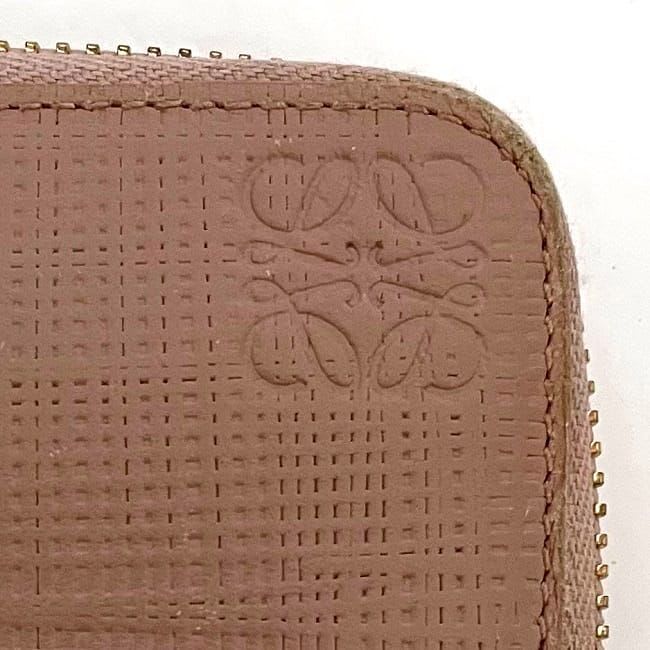 Loewe Round Zipper Long Wallet Pink Linen — view 7
