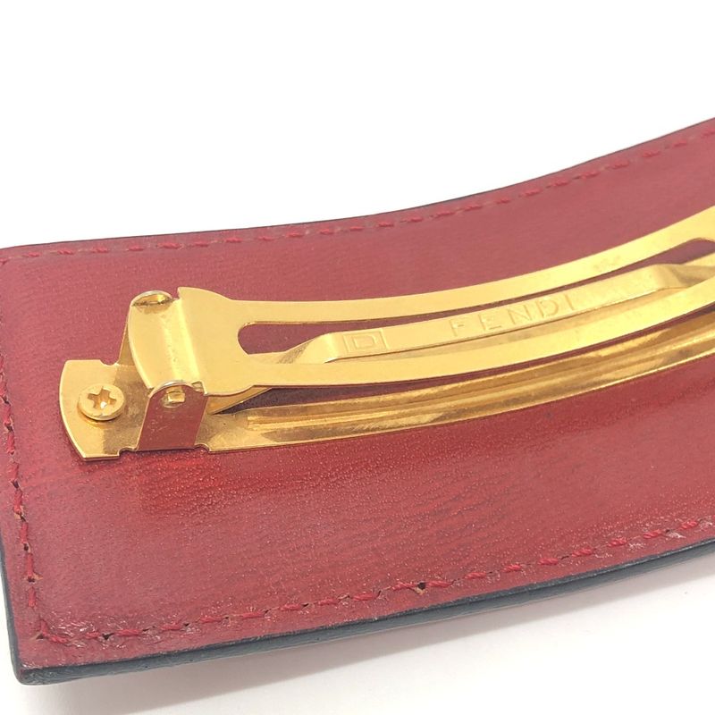 Fendi Barrette Logo Leather Red — view 4