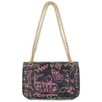 Chanel 2.55 Graffiti Croc Shape Push Double Flap Chain Shoulder Bag Women 25 — view 2