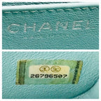 Chanel CC Logo Turnlock Lambskin Mini Quilted Chain Shoulder Bag Blue — view 9