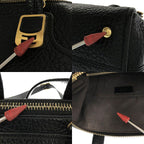 Fendi 2-Way Chameleon Leather Shoulder Bag Black — view 9