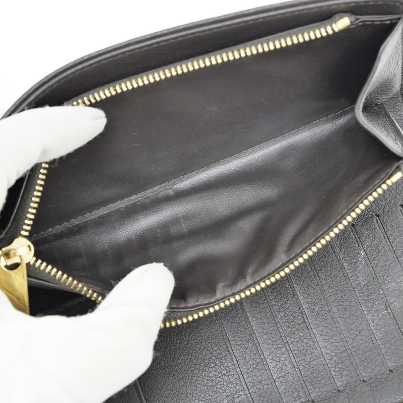 Louis Vuitton Long Wallet Portefeuille Amelia Chocolat Gold Hardware — view 7