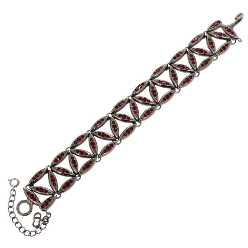 Dior Bracelet Metal Stones Gunmetal Accessories 1518 — view 4