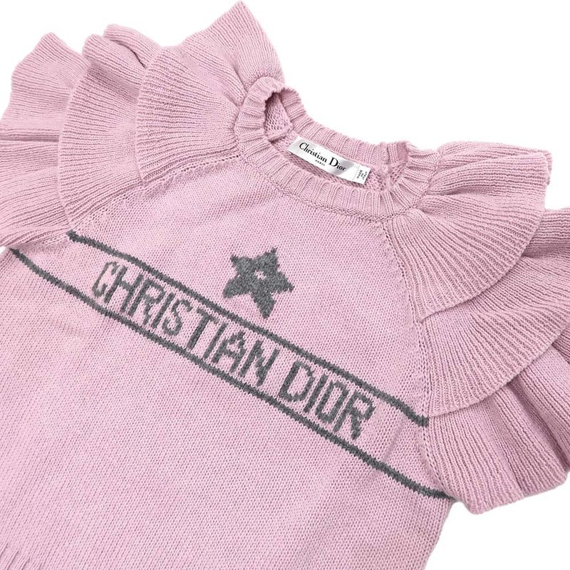 Dior Short Sleeve Knit Ruffles 36 Sizes Pink 344 S13 Bm003 Cashmere — view 4