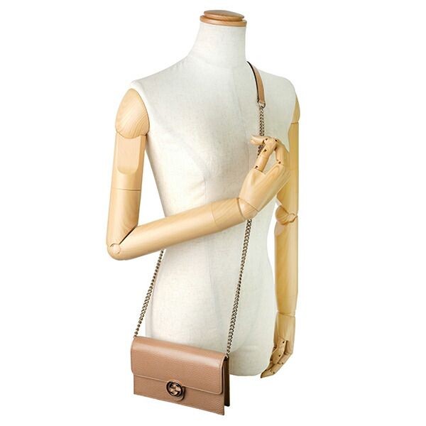 Gucci Shoulder Bag Dollar Calf Rose Beige — view 6