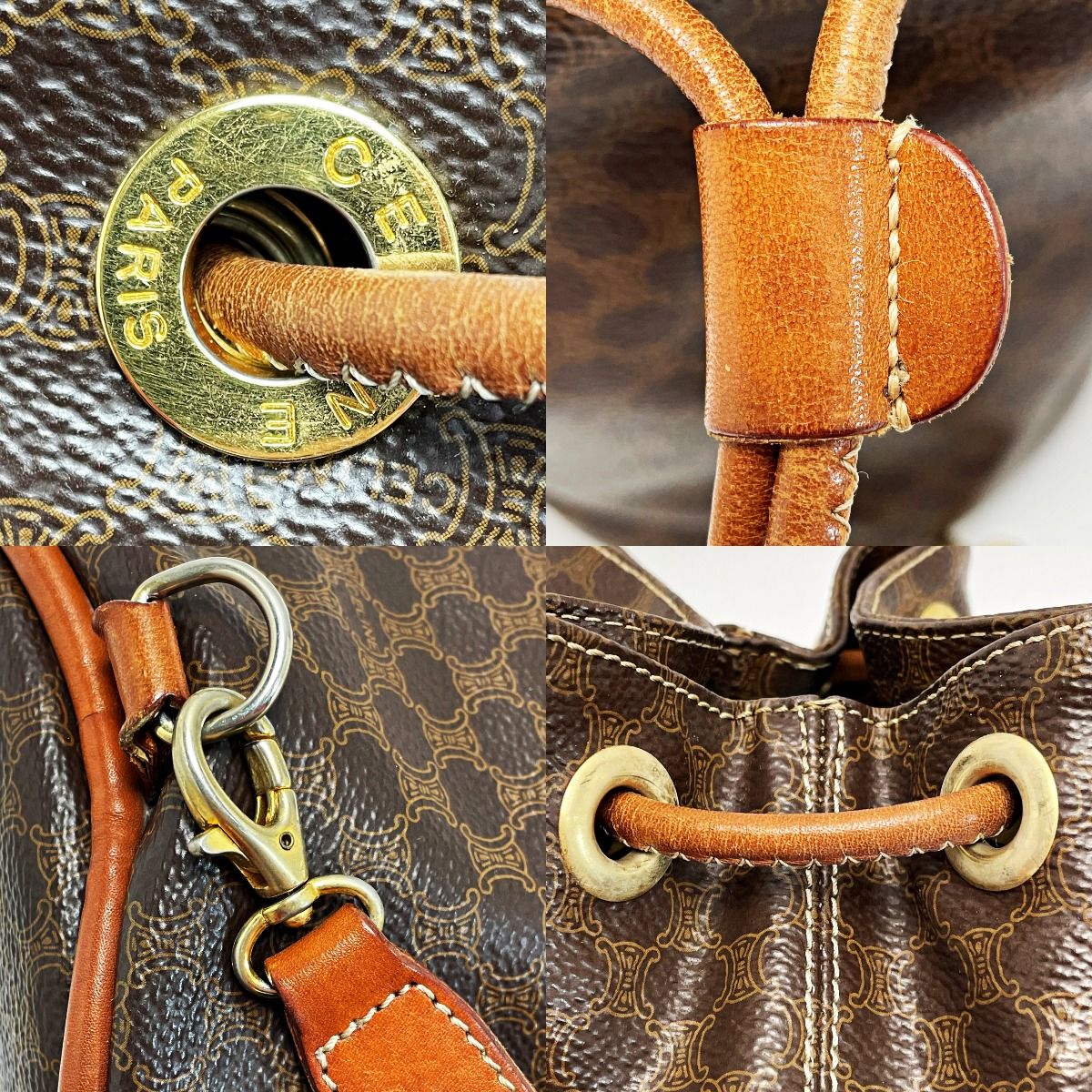 Celine Macadam Pattern T06 Brown Backpack Vintage Leather — view 6