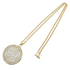 Hermes Medaille Quadrige GM Blanc Gold Hardware Pendant Necklace — view 9