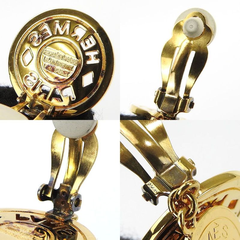 Hermes Earrings Serie 3 Strand Gold GP Plated Accessories Jewelry Small Accessori — view 5