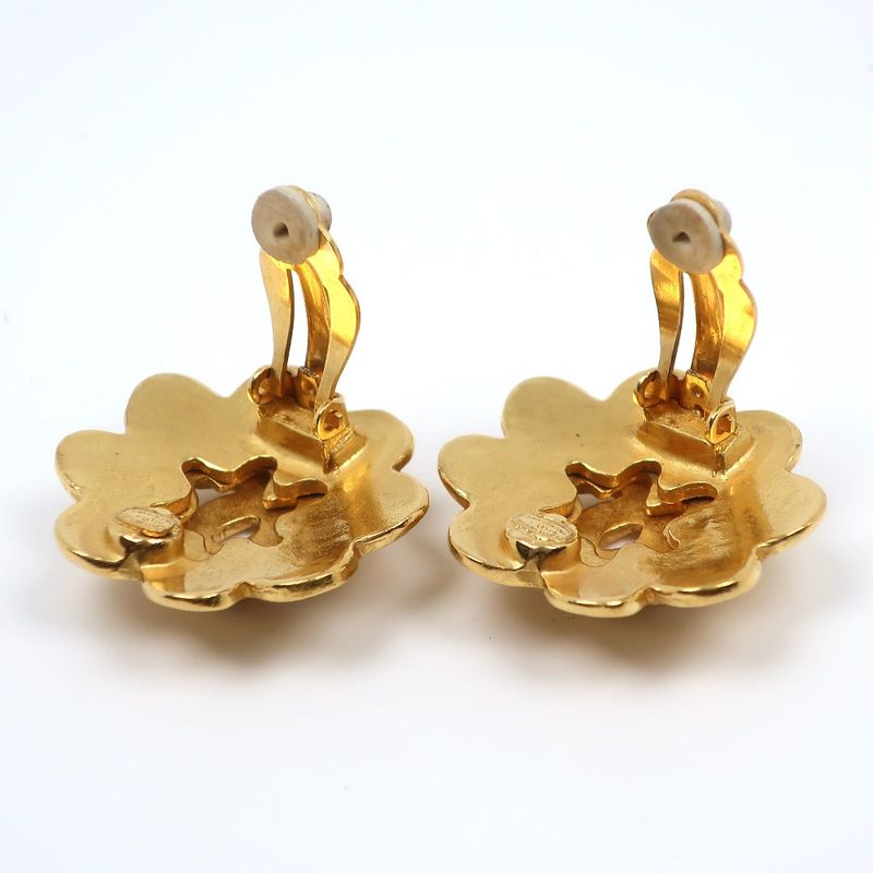 Chanel Flower Coco Mark Vintage Gold Plated 96 P 23.6 g Earrings — view 5