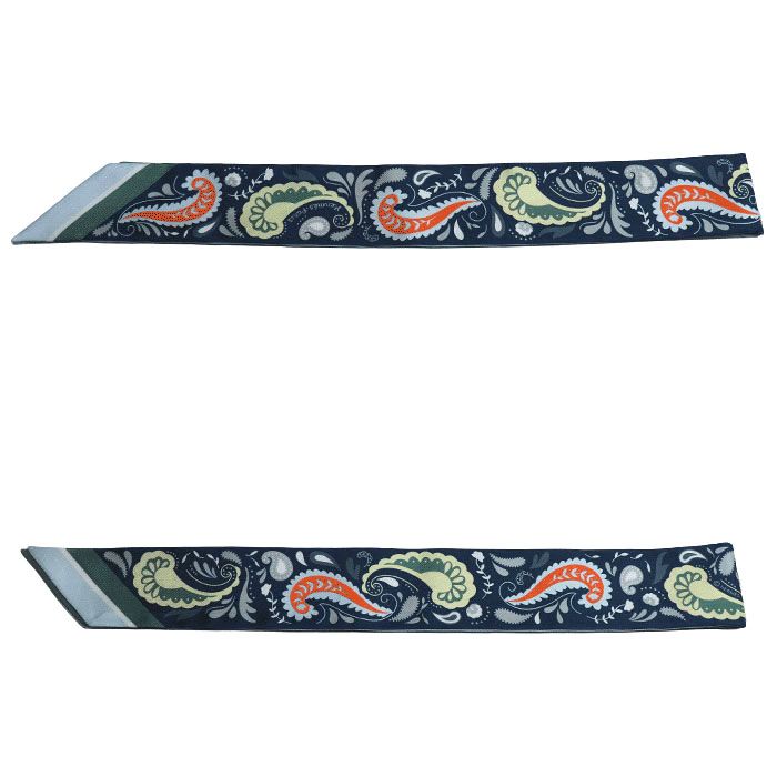 Hermes Guepards Bandana Cheetah Scarf Blue Marine Clesol Ciel Green — view 2
