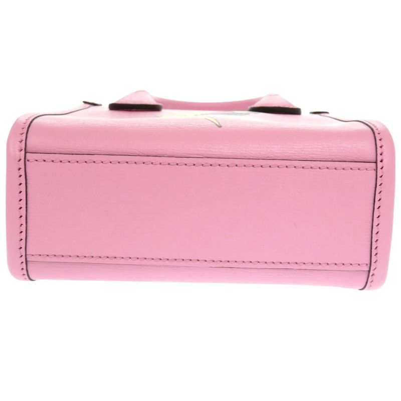 Gucci Bananya Collaboration Leather 2-way Handbag Pink 0727 — view 5