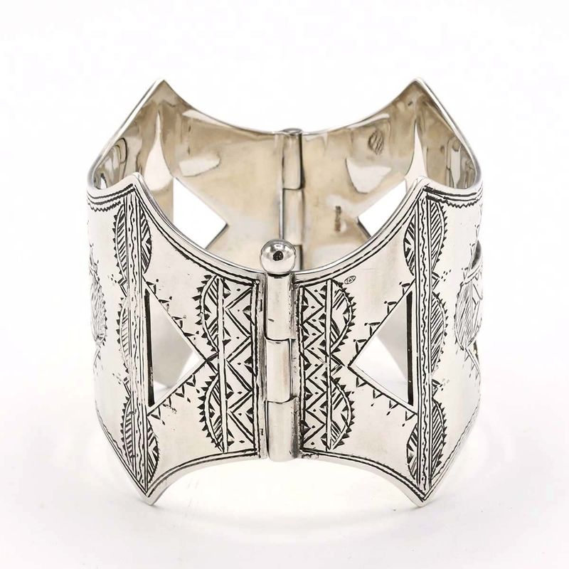 Hermes Bracelet Touareg 925 Silver Bangle 82.5 g Vintage Box And Bag K1238 — view 3