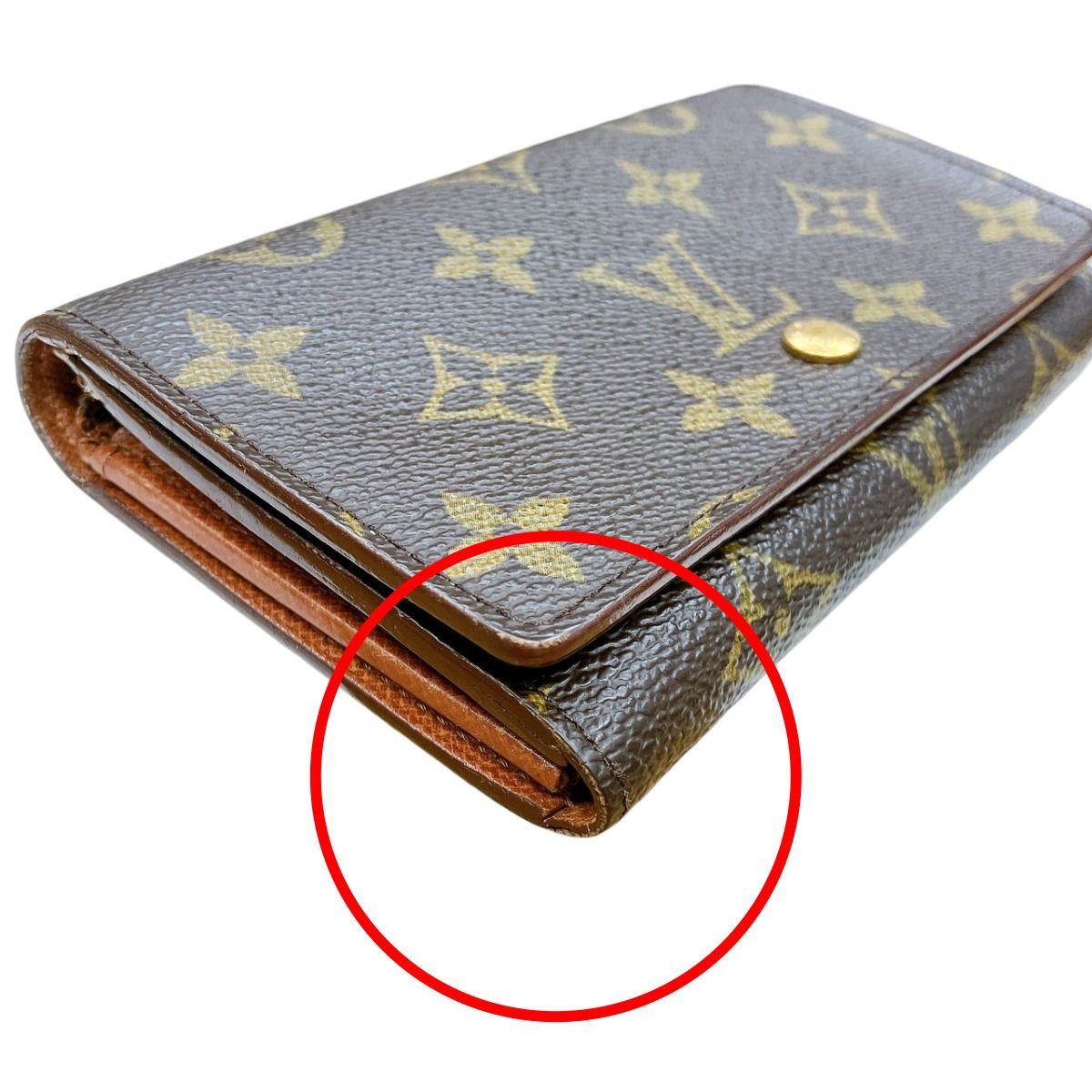 Louis Vuitton Monogram L-shaped Zipper Porte Monnaie Vie Tresor Fold — view 8