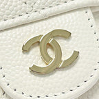 Chanel Quilted White Card Case Coco Mark Caviar Leather — view 5