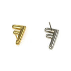 Fendi Zucca FF Logo Earrings Gold Color Silver Rhinestone — view 7