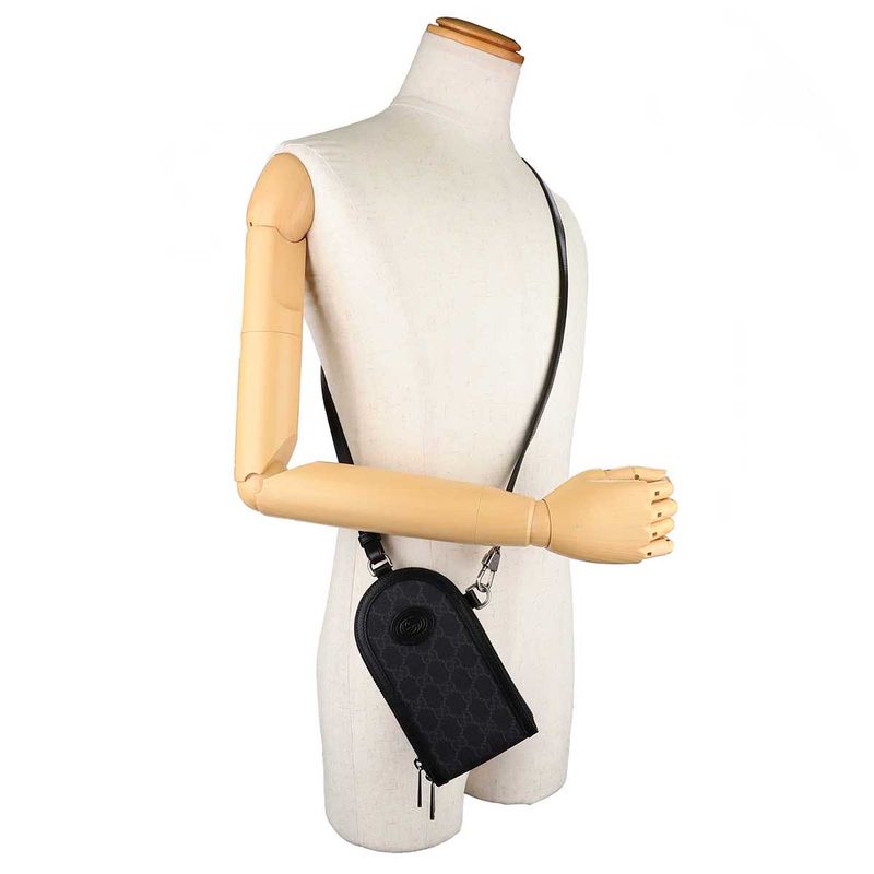 Gucci Shoulder Bag GG Supreme Black Gray — view 6