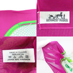 Hermes Shawl Pareo Cotton Purple White Green Butterfly Large Scarf — view 8