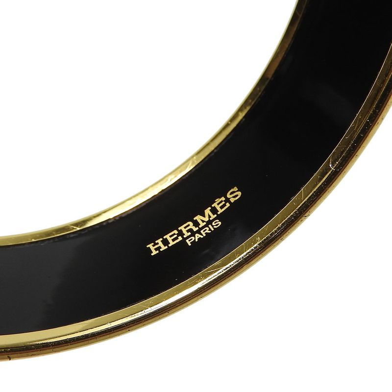 Hermes Bracelet Emile GM Gadarkivir Enamel Metal White Black Gold Hardware — view 6