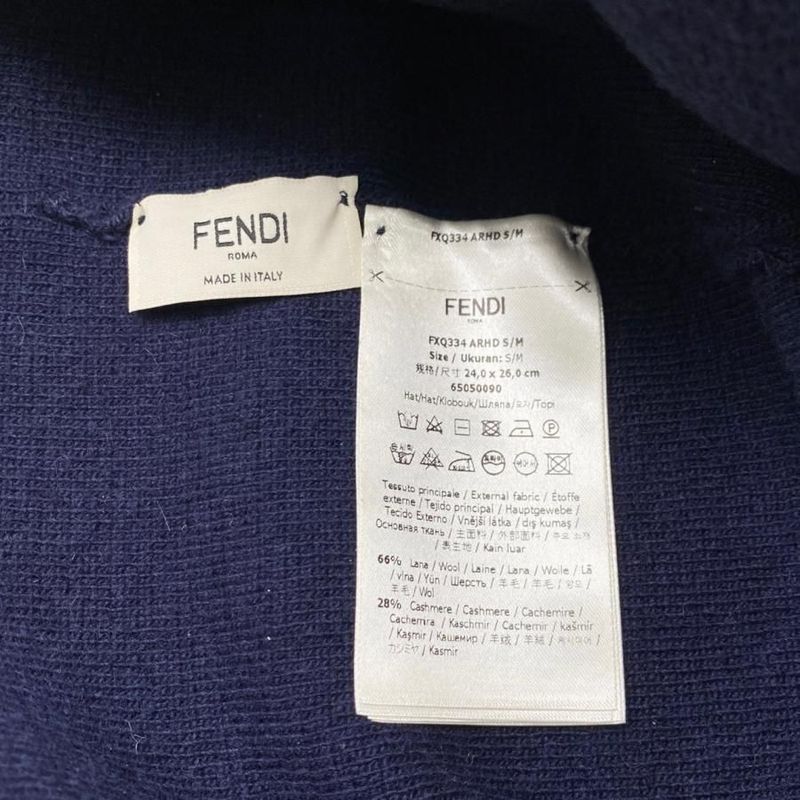 Fendi Knit Cap Fxq334 Arhd S M Lame Logo Navy — view 5