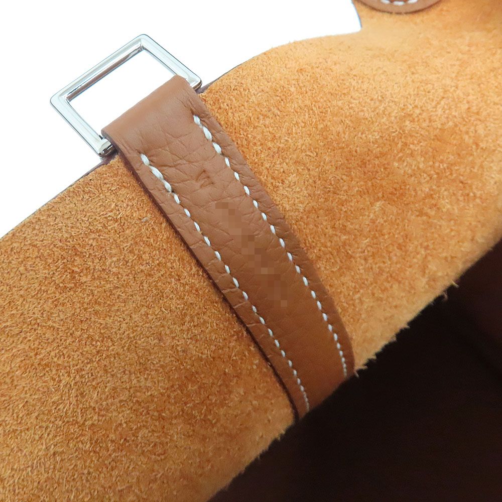 Hermes Picotin Lock MM Gold Taurillon Clemence Silver Hardware — view 8