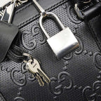 Gucci GG Embossed Boston Bag Black Leather 2-Way — view 9
