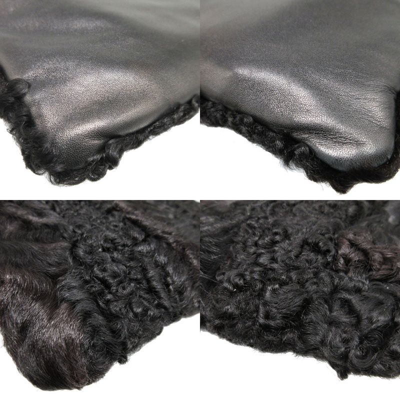 Loewe Lamb Fur Nappa Leather Black Zip Pouch 0080 — view 4