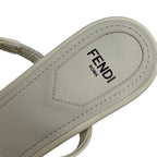 Fendi First Sandals Mule Party Shoes Metal Heel Sheepskin Beige — view 7