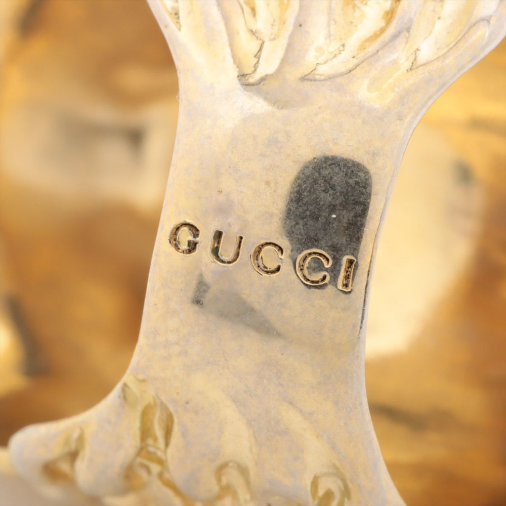 Gucci Michele Era Lion Head Stone Ring Gold Clear — view 4