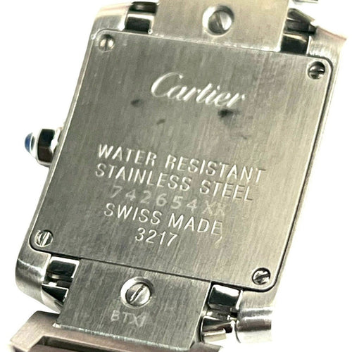Cartier Working Tank Francaise SM Stainless Steel Quartz Watch Wristwatch — view 2