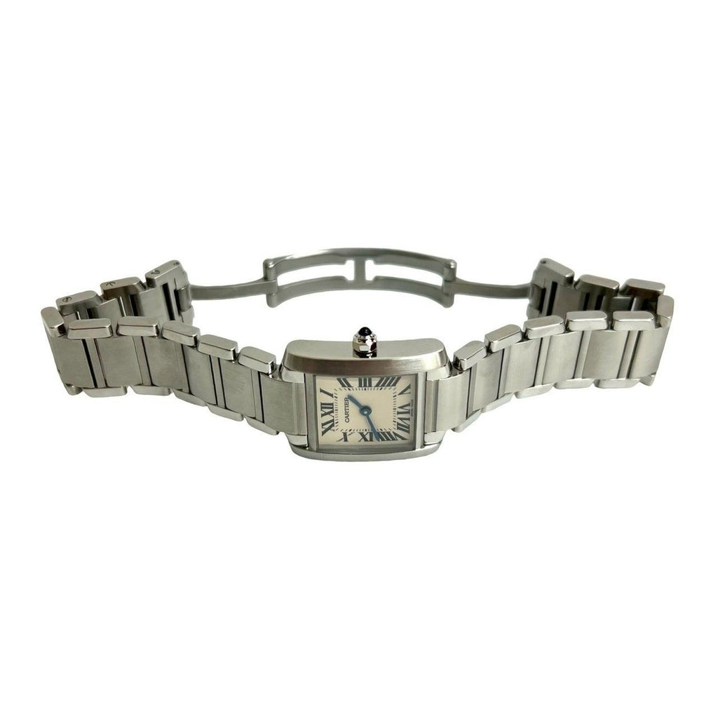 Cartier Working Tank Francaise SM Stainless Steel Quartz Watch Wristwatch — view 8