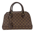 Louis Vuitton Handbag Duomo Damier Leather Ebene Brown Gold Hardware