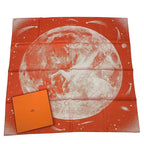 Hermes Scarf Carre 90 Silk Cles Clair De Lune Orange Box