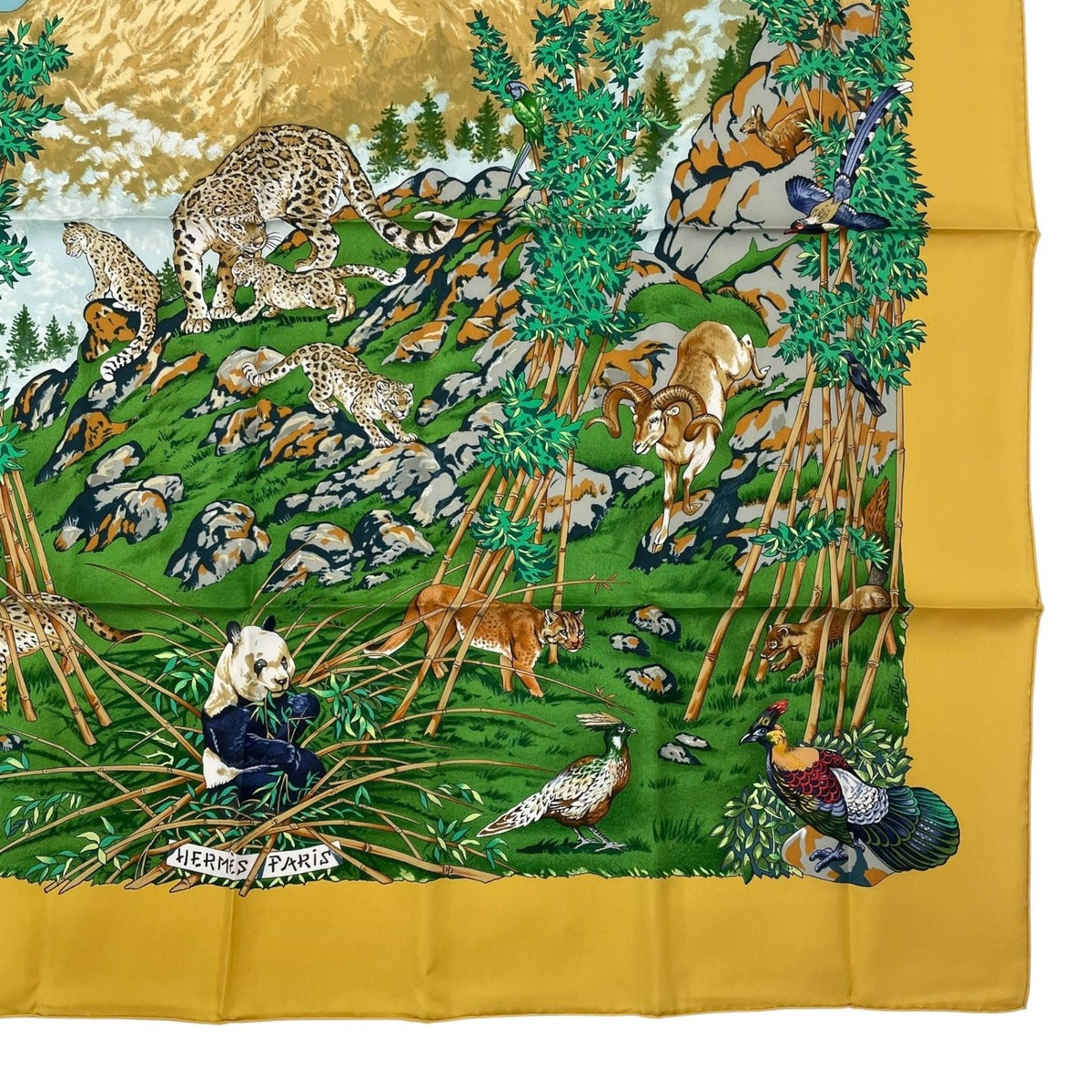 Hermes Carre 90 Sichuan Silk Scarf Yellow — view 6