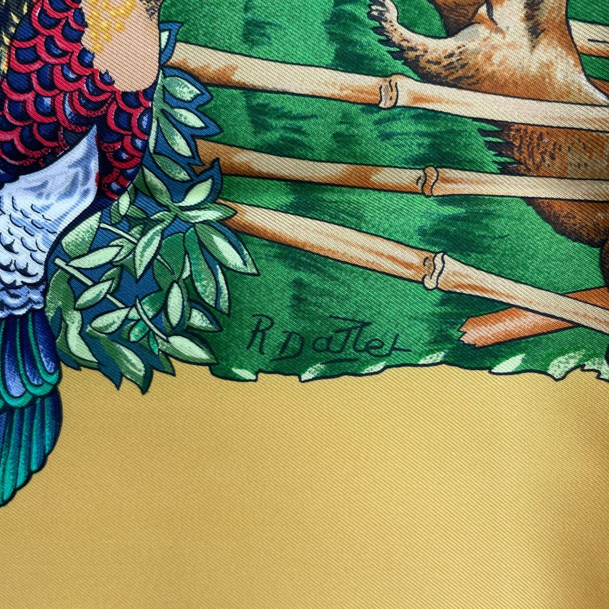 Hermes Carre 90 Sichuan Silk Scarf Yellow — view 9