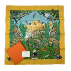 Hermes Carre 90 Sichuan Silk Scarf Yellow