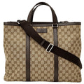 Gucci GG Canvas 2-Way Shoulder Bag Brown Beige A4 Business School Commuting
