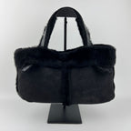 Loewe Anagram Handbag Black Mouton Suede Vintage — view 2