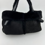 Loewe Anagram Handbag Black Mouton Suede Vintage — view 4