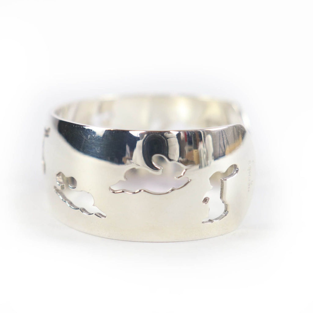 Hermes 925 Rabbit Motif Bracelet Bangle Silver — view 2