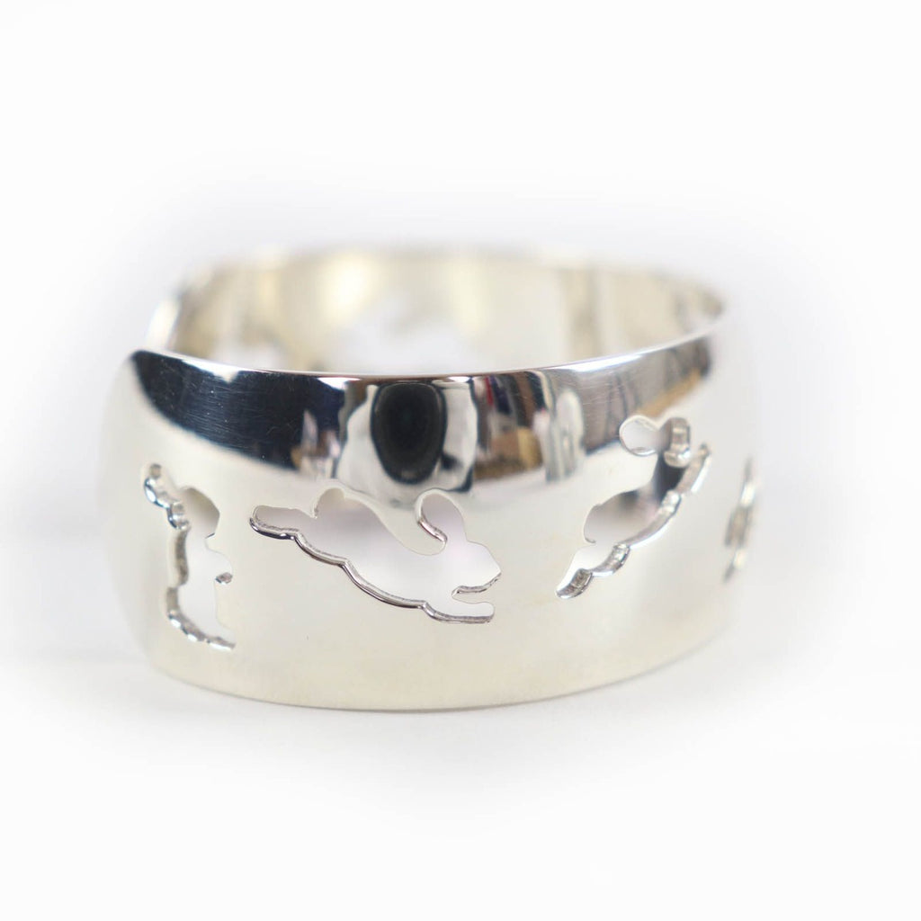 Hermes 925 Rabbit Motif Bracelet Bangle Silver — view 4