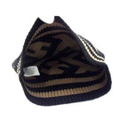 Fendi Zucca Pattern Wool Rayon Beanie Knit Cap Hat Brown Black — view 3
