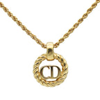 Christian Dior Necklace Metal Gold CD Logo Plated Accessories — view 2