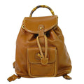 Gucci Bamboo Mini Backpack Leather Brown Outside