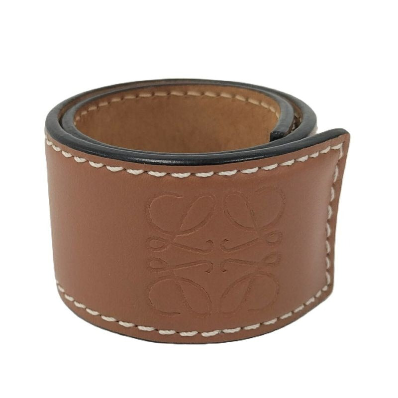 Loewe Bangle Anagram Print Leather Brown
