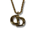 Christian Dior Necklace CD Logo Gold Hardware Vintage
