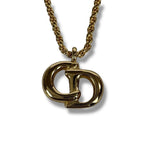 Christian Dior Necklace CD Logo Gold Hardware Vintage