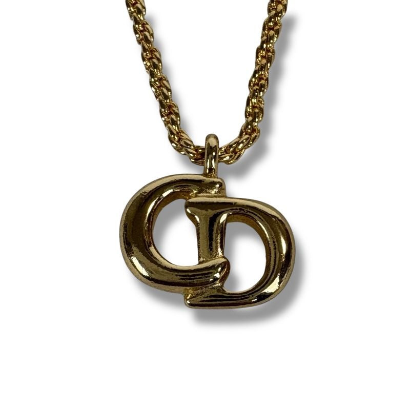 Christian Dior Necklace CD Logo Gold Hardware Vintage — view 2