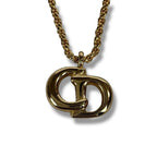 Christian Dior Necklace CD Logo Gold Hardware Vintage — view 2