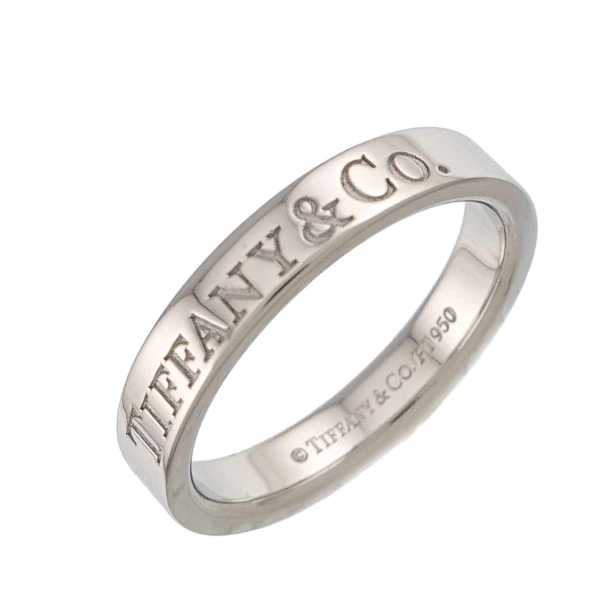 Tiffany & Co Logo Band Ring Pt Platinum