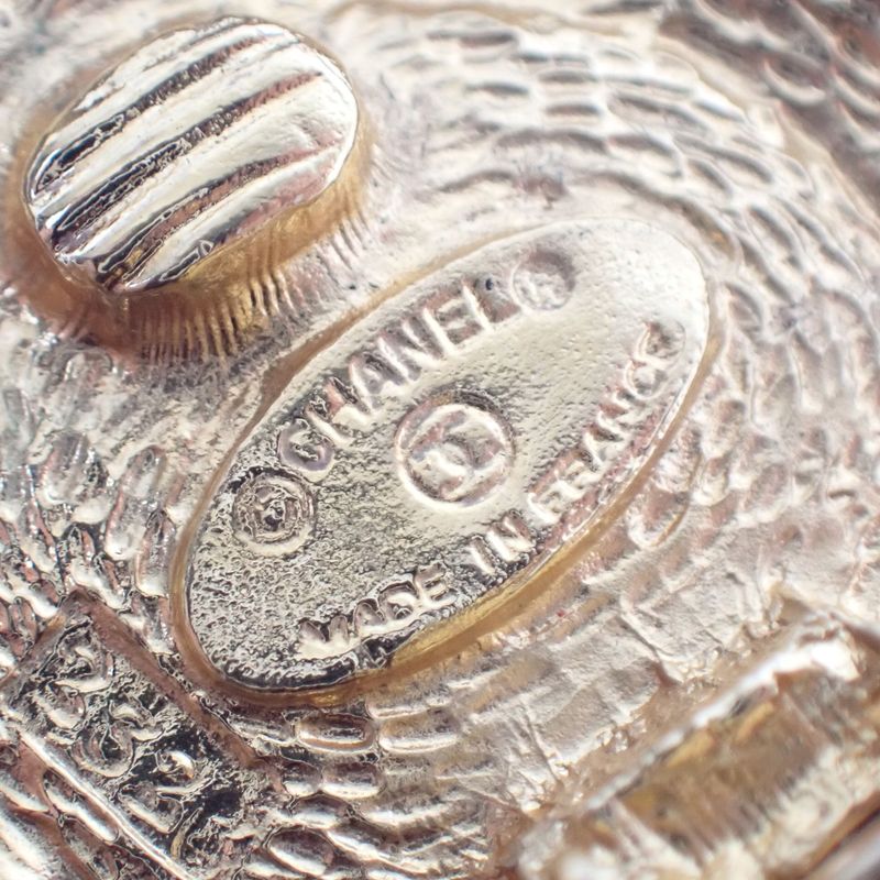 Chanel Engraved Large GP Earrings — view 9